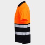 Сигнална тениска с яка PRISMA HV ORANGE/BLACK – работно облекло с високо качество и комфорт