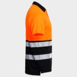 Сигнална тениска с яка PRISMA HV ORANGE/BLACK – работно облекло с високо качество и комфорт