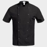 Туника за готвачи с къс ръкав NAPOLI 2.0 BLACK – професионално облекло за хотели, ресторанти и обслужване