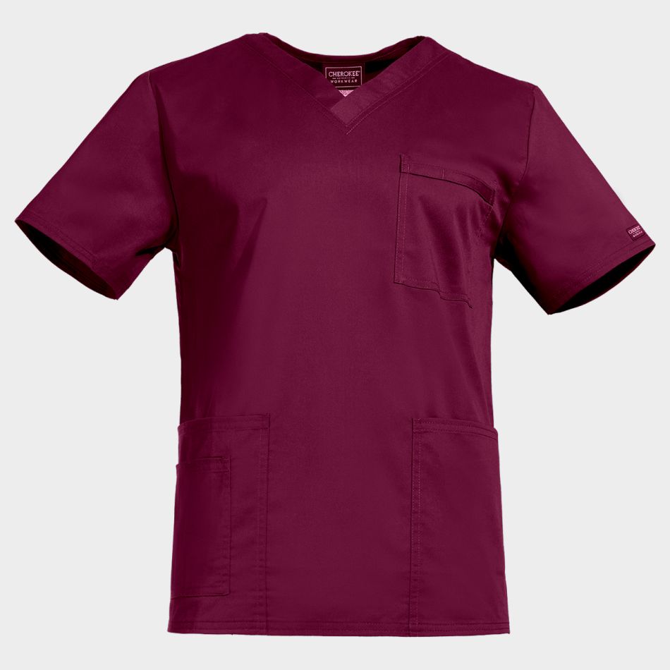 Медицинска туника CHEROKEE V-NECK BORDEAUX WWE4725 – удобно медицинско облекло за лекари и медицински персонал Медицинска туника CHEROKEE V-NECK BORDEAUX WWE4725 – удобно медицинско облекло за лекари и медицински персонал