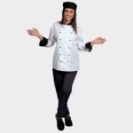 Туника за готвачи NAPOLI WHITE/BLACK – професионално облекло за хотели, ресторанти и обслужване