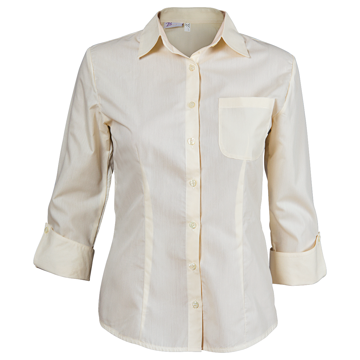 Дамска риза 3/4 ръкав CAMISA CHAMPAGNE – работно облекло с високо качество и комфорт Дамска риза 3/4 ръкав CAMISA CHAMPAGNE – работно облекло с високо качество и комфорт