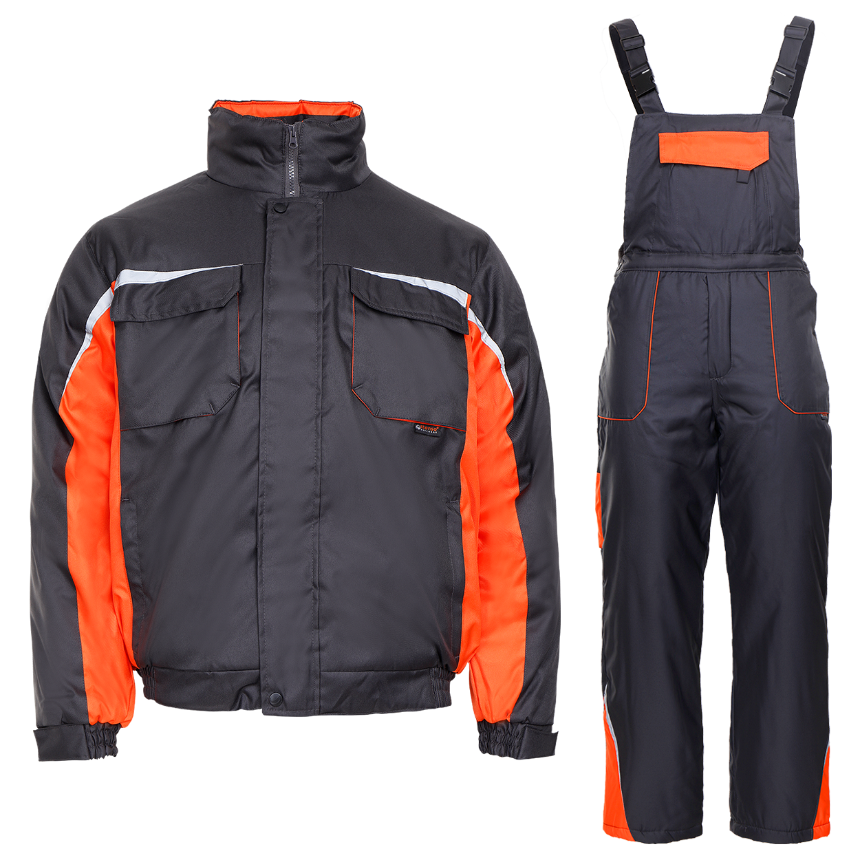 Работен комплект KASTOR WINTER ORANGE – 2XL / сив – работно облекло с високо качество и комфорт Работен комплект KASTOR WINTER ORANGE – 2XL / сив – работно облекло с високо качество и комфорт